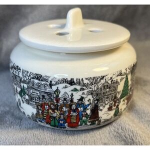 Glazed Ceramic Christmas Potpourri Burner Vintage Price Products 1987 Winter